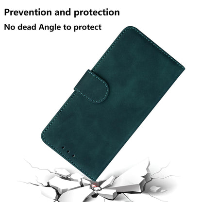 For Honor 600 Smart 5G Skin Feel Pure Color Flip Leather Phone Case - Green - EDA005223427C