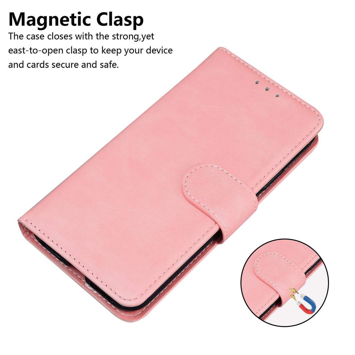 For Honor 600 Smart 5G Skin Feel Pure Color Flip Leather Phone Case - Pink - EDA005223427D