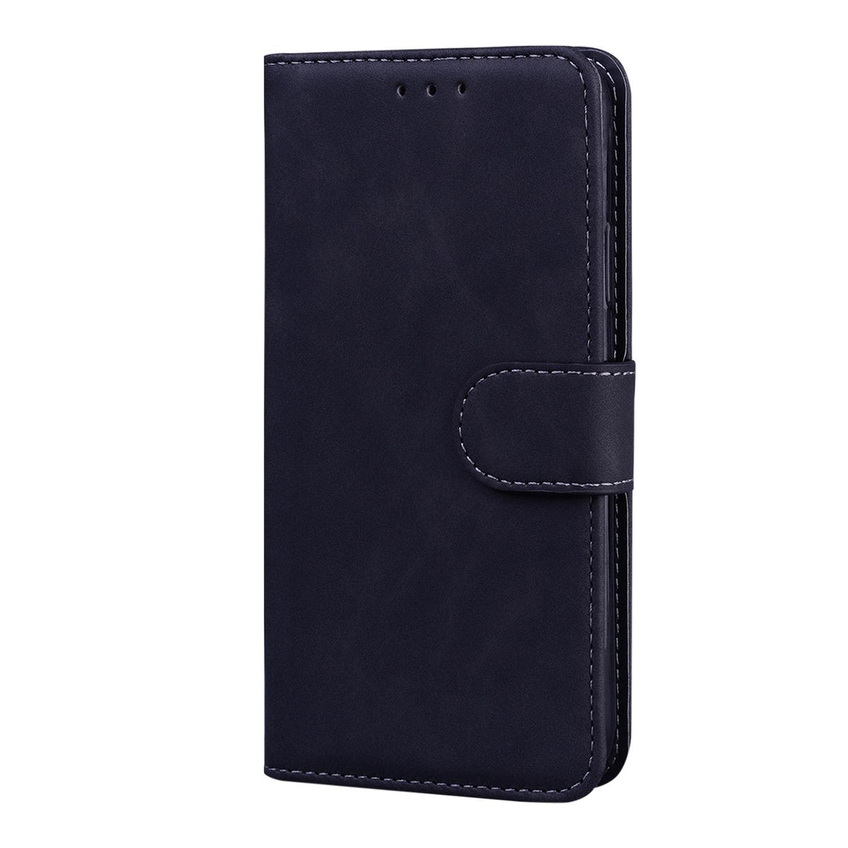 For Honor 600 Smart 5G Skin Feel Pure Color Flip Leather Phone Case - Black - EDA005223427F