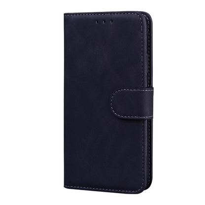 For Honor 600 Smart 5G Skin Feel Pure Color Flip Leather Phone Case - Black - EDA005223427F