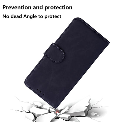 For Honor 600 Smart 5G Skin Feel Pure Color Flip Leather Phone Case - Black - EDA005223427F