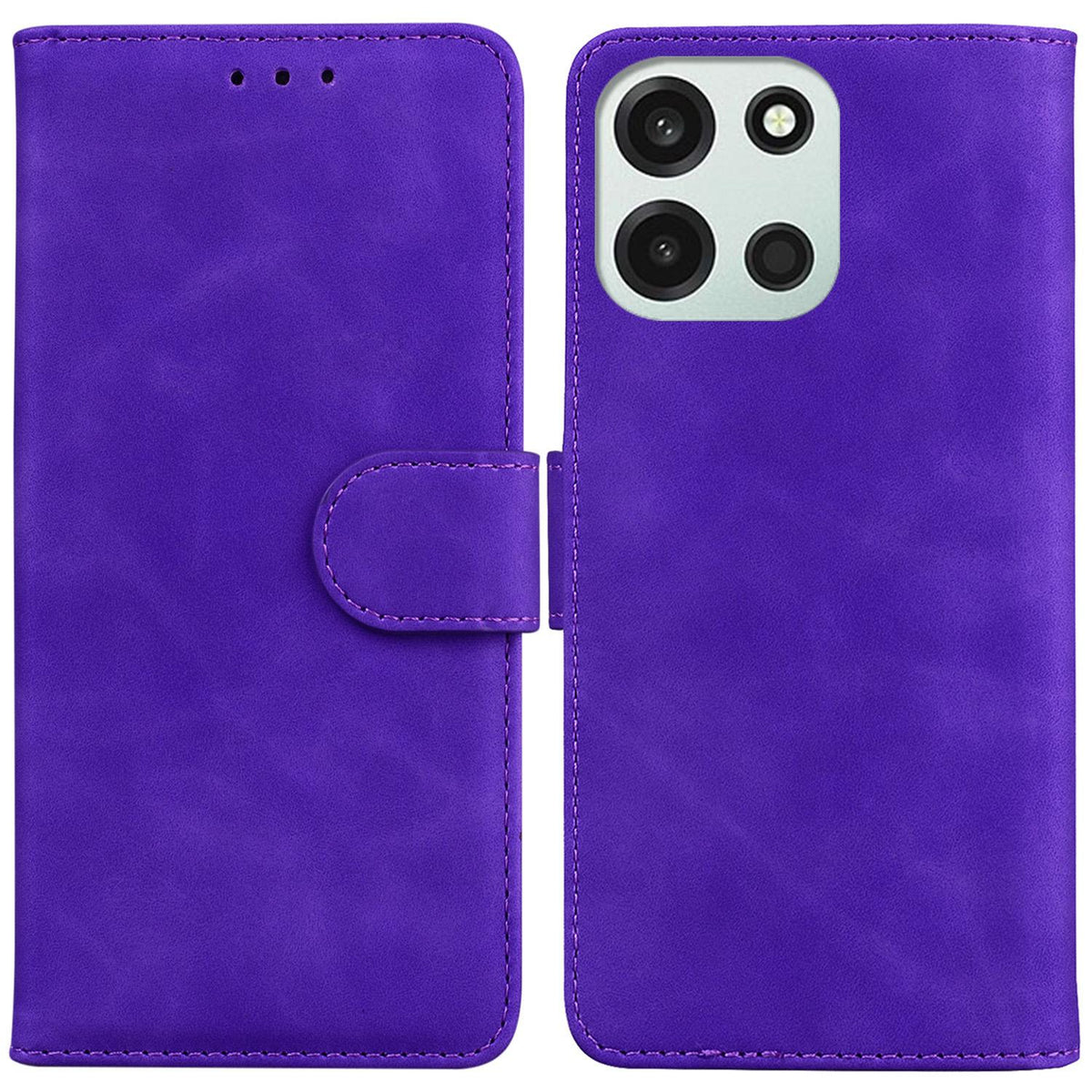 For OnePlus Nord 6 5G / Turbo 6 / Turbo 6V Skin Feel Pure Color Flip Leather Phone Case - Purple - EDA005223711A