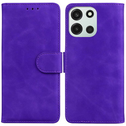 For OnePlus Nord 6 5G / Turbo 6 / Turbo 6V Skin Feel Pure Color Flip Leather Phone Case - Purple - EDA005223711A