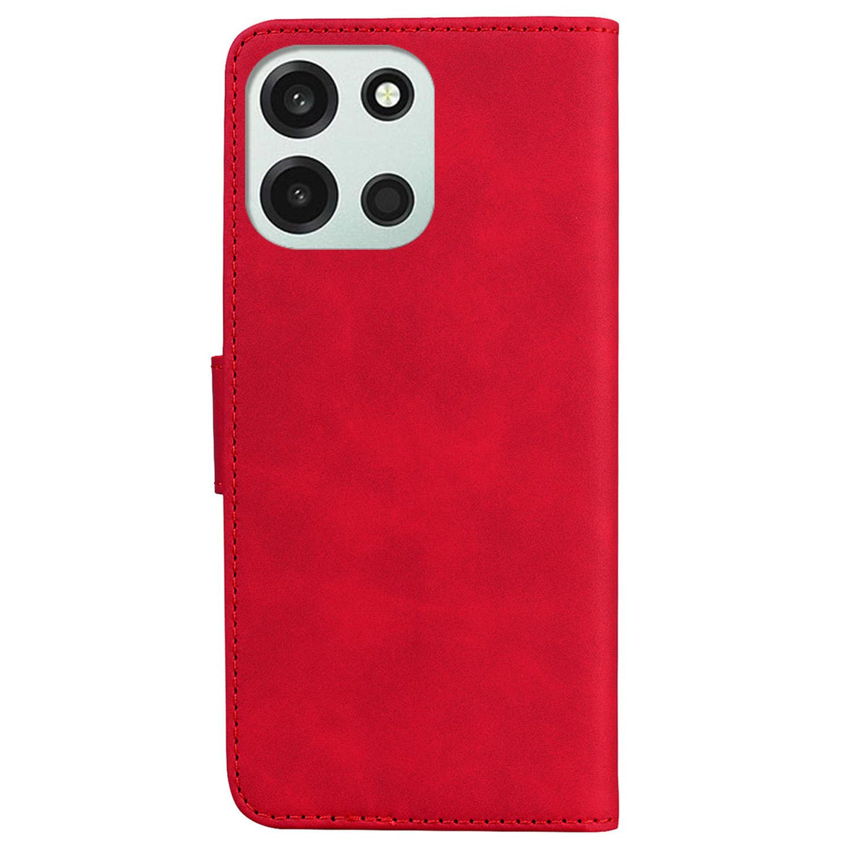 For OnePlus Nord 6 5G / Turbo 6 / Turbo 6V Skin Feel Pure Color Flip Leather Phone Case - Red - EDA005223711B