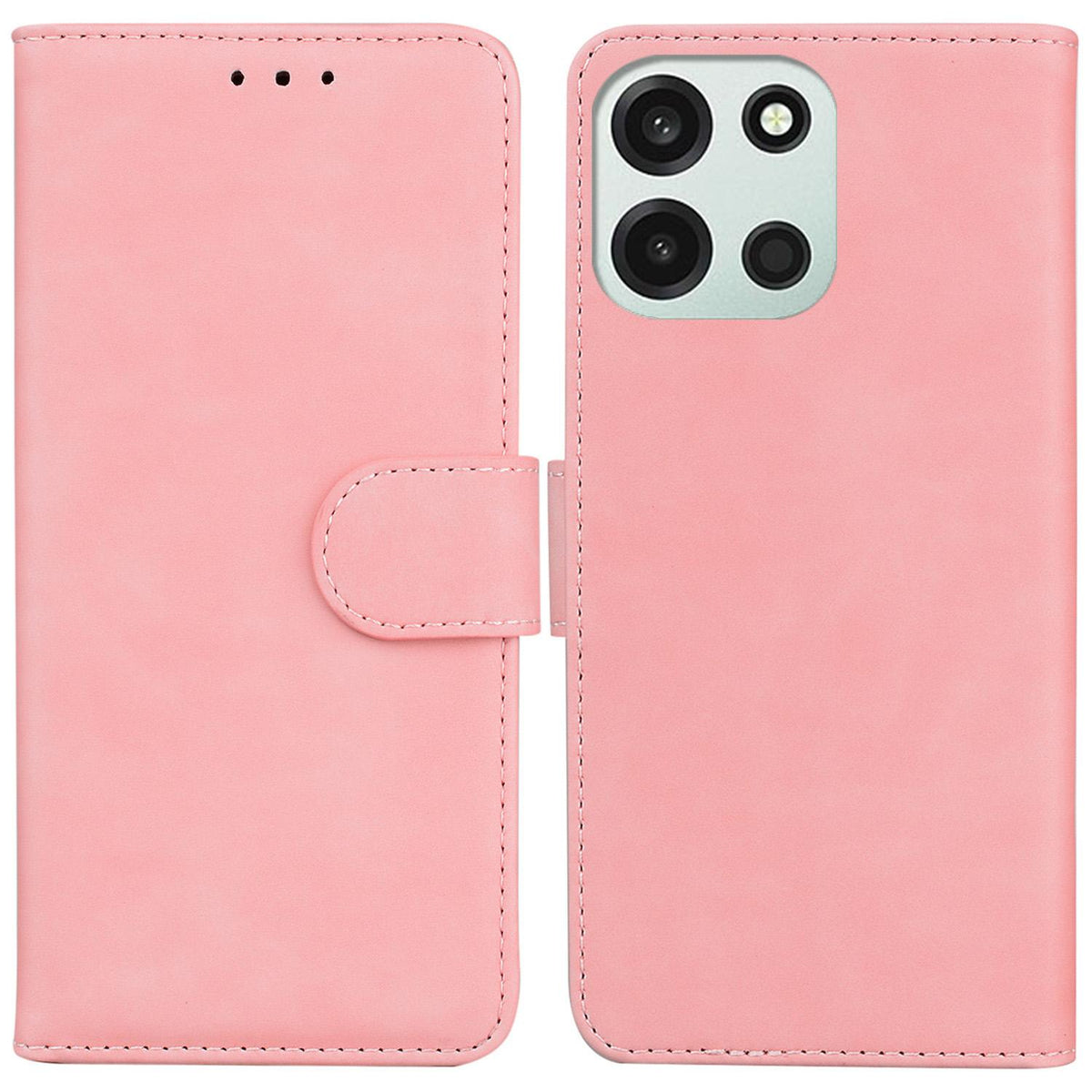 For OnePlus Nord 6 5G / Turbo 6 / Turbo 6V Skin Feel Pure Color Flip Leather Phone Case - Pink - EDA005223711D