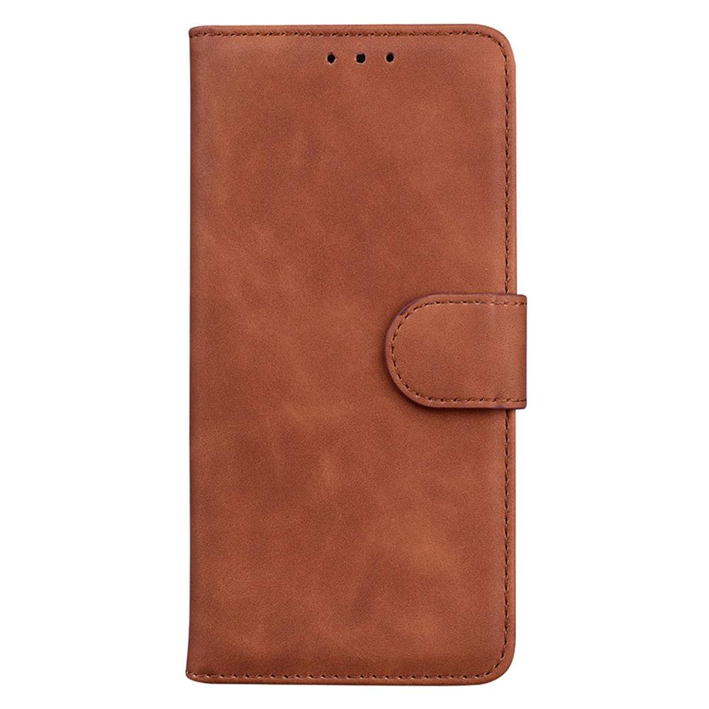 For OnePlus Nord 6 5G / Turbo 6 / Turbo 6V Skin Feel Pure Color Flip Leather Phone Case - Brown - EDA005223711E