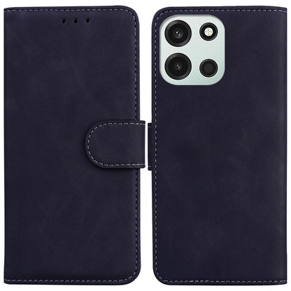 For OnePlus Nord 6 5G / Turbo 6 / Turbo 6V Skin Feel Pure Color Flip Leather Phone Case - Black - EDA005223711F