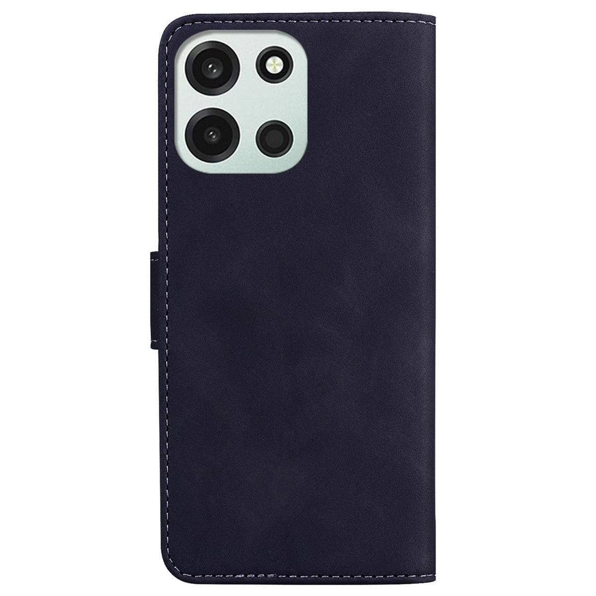 For OnePlus Nord 6 5G / Turbo 6 / Turbo 6V Skin Feel Pure Color Flip Leather Phone Case - Black - EDA005223711F