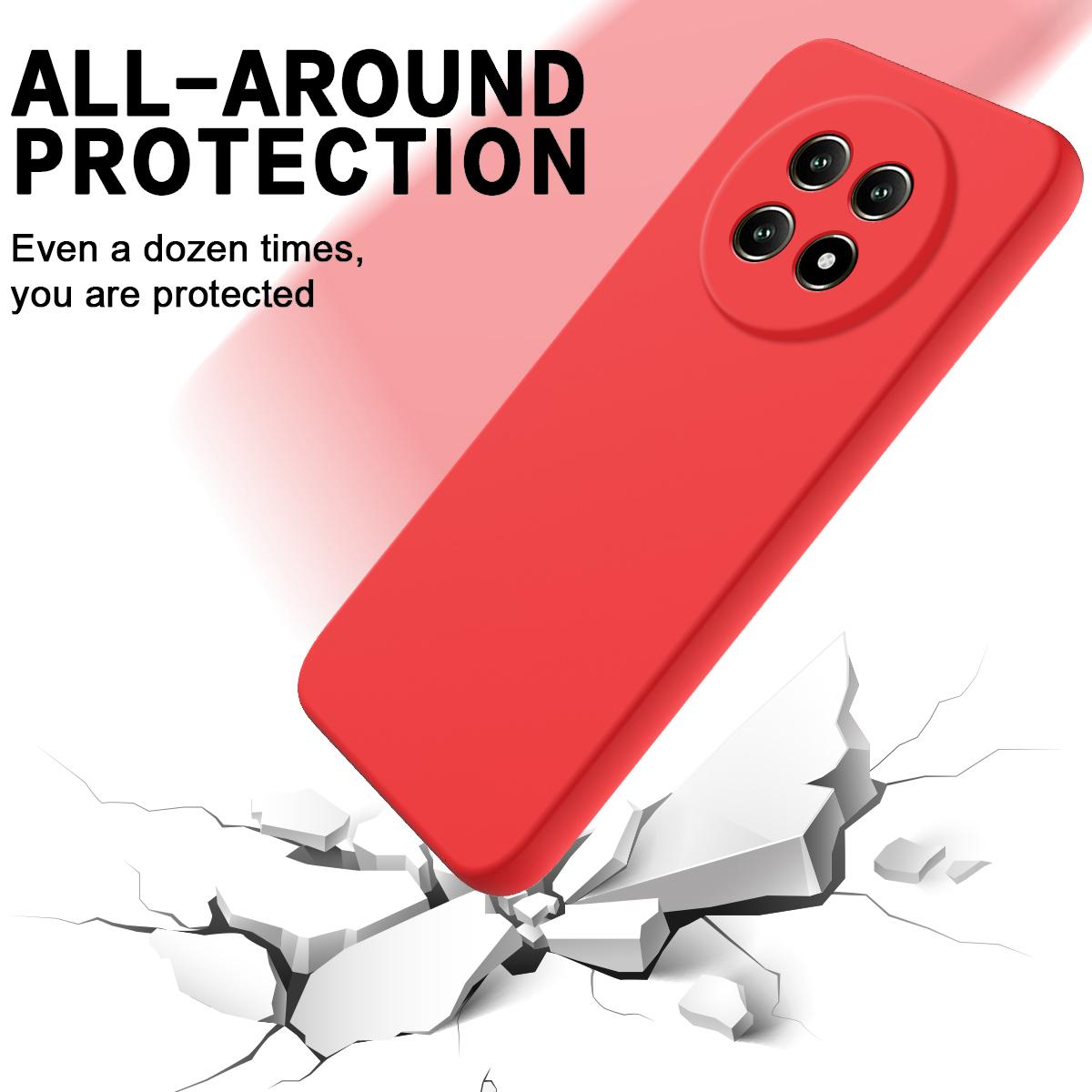 For Huawei nova 15 Max Solid Color Liquid Silicone Dropproof Full Coverage Phone Case - Red - EDA005228325A