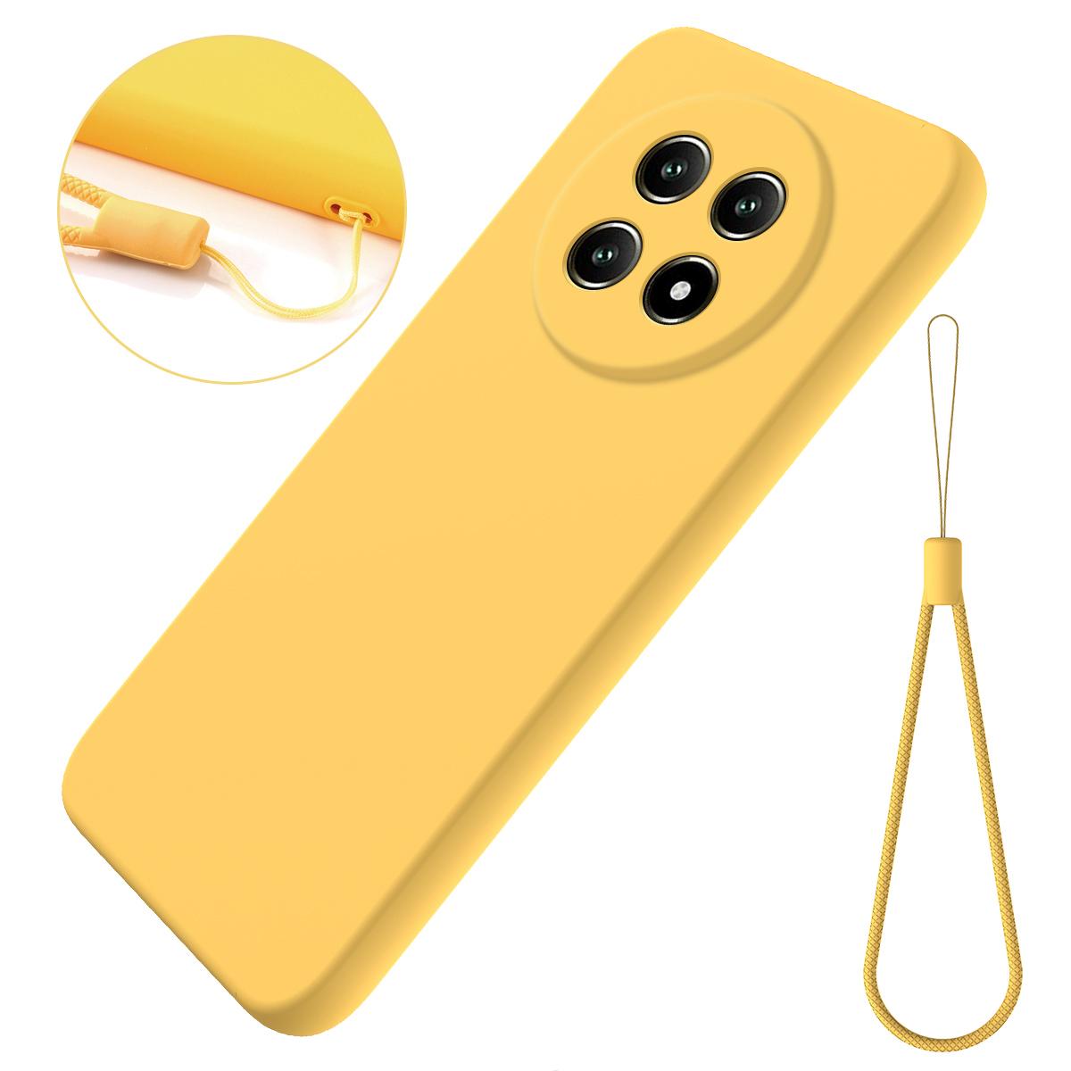 For Huawei nova 15 Max Solid Color Liquid Silicone Dropproof Full Coverage Phone Case - Yellow - EDA005228325B