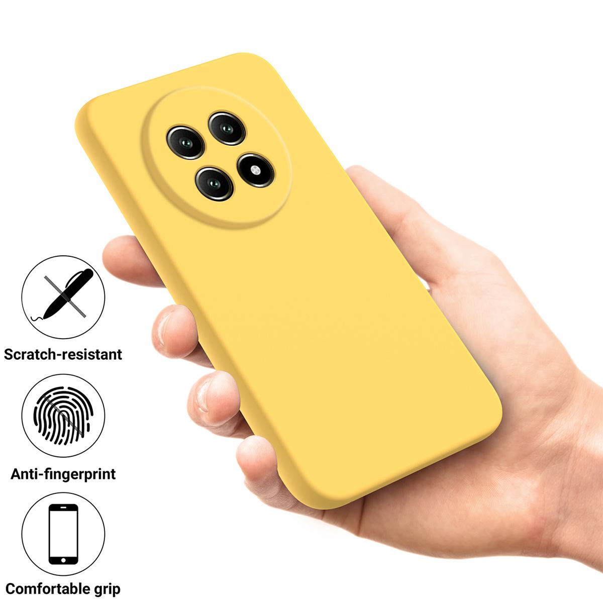 For Huawei nova 15 Max Solid Color Liquid Silicone Dropproof Full Coverage Phone Case - Yellow - EDA005228325B