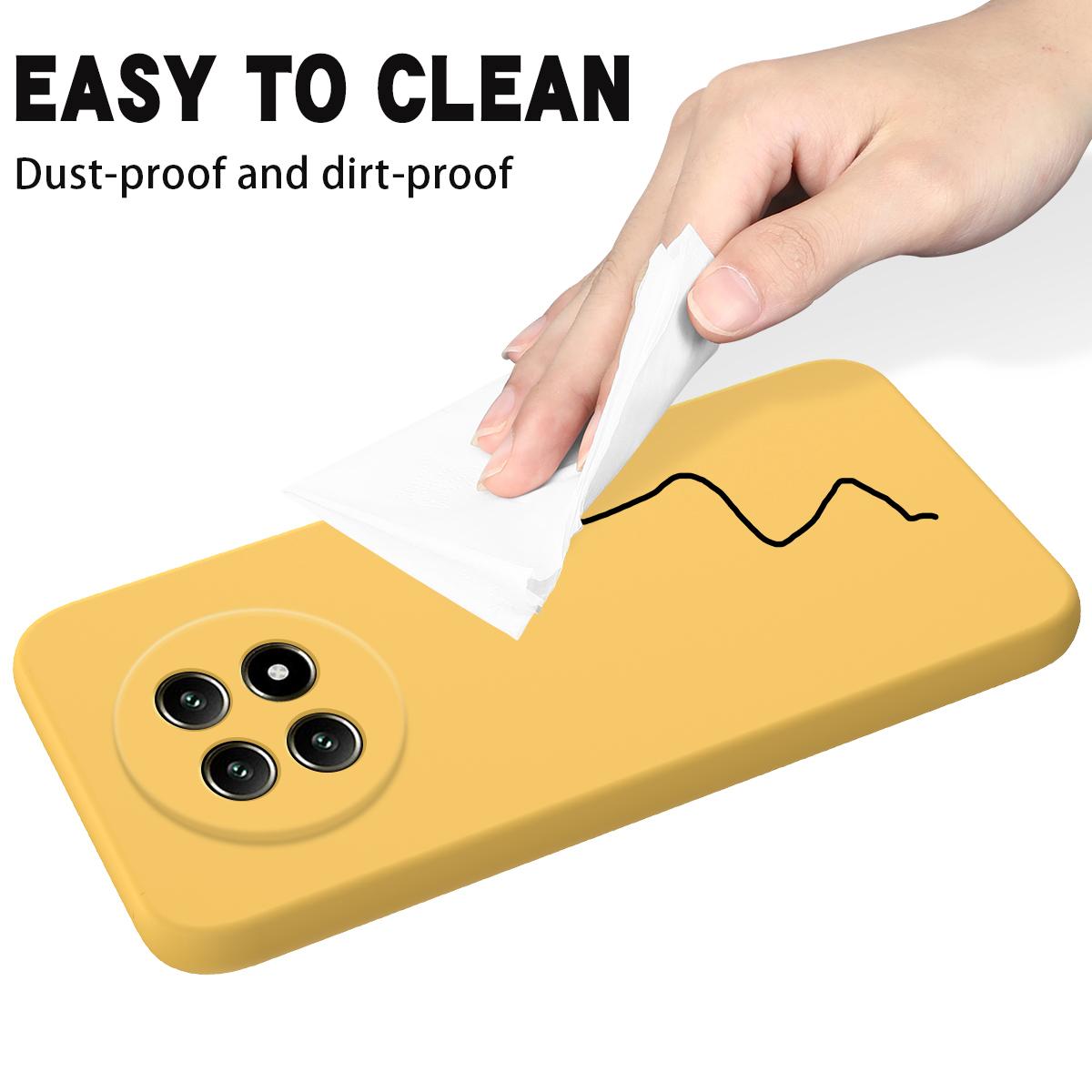For Huawei nova 15 Max Solid Color Liquid Silicone Dropproof Full Coverage Phone Case - Yellow - EDA005228325B