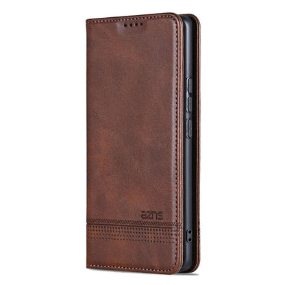 For OPPO Reno16 Pro 5G Global AZNS Magnetic Calf Texture Flip Leather Phone Case(Dark Brown)