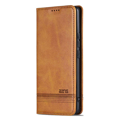 For OPPO Reno16 Pro 5G Global AZNS Magnetic Calf Texture Flip Leather Phone Case(Light Brown)