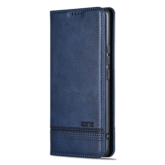 For OPPO Reno16 Pro 5G Global AZNS Magnetic Calf Texture Flip Leather Phone Case(Dark Blue)