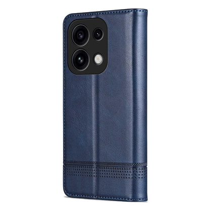 For OPPO Reno16 Pro 5G Global AZNS Magnetic Calf Texture Flip Leather Phone Case(Dark Blue)