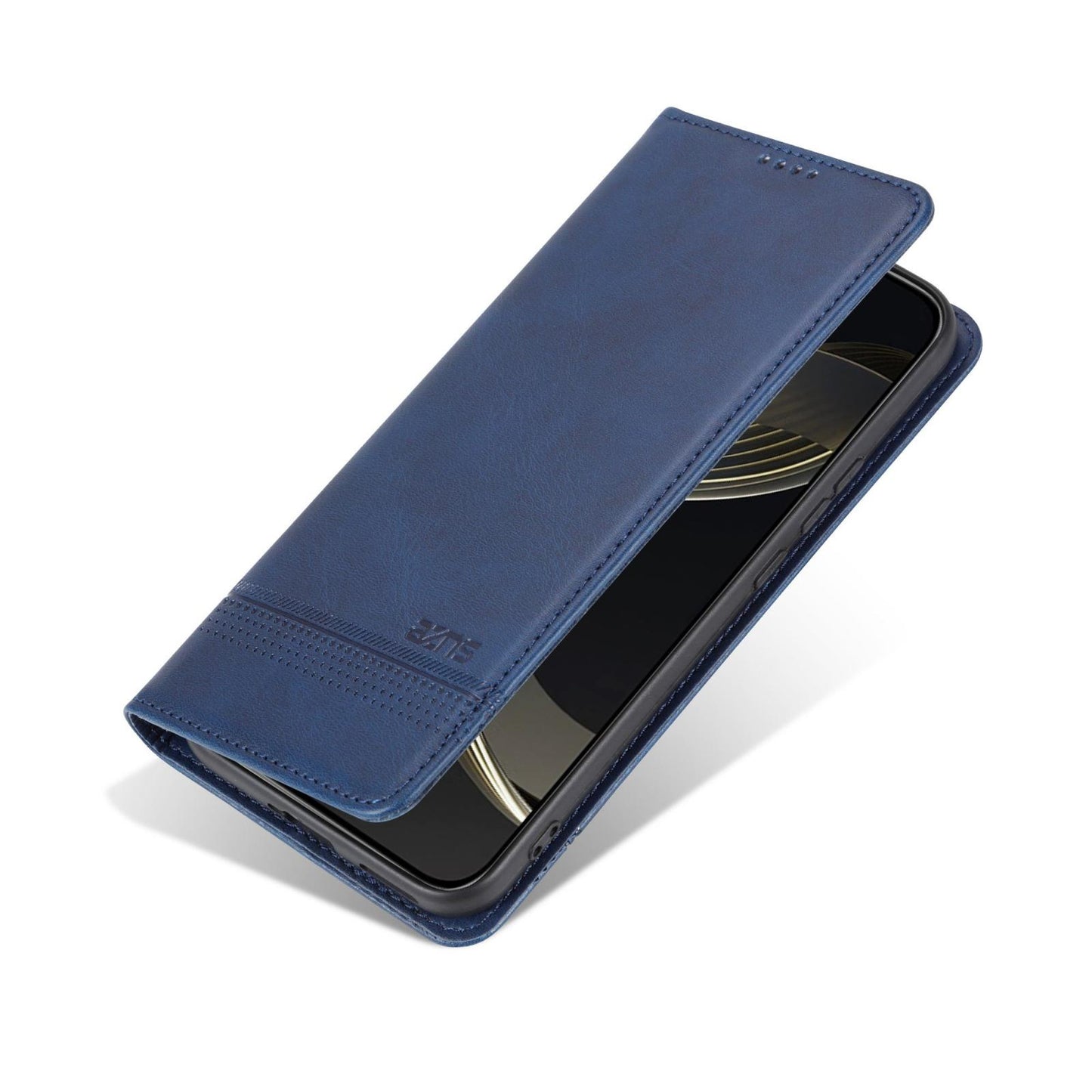 For OPPO Reno16 Pro 5G Global AZNS Magnetic Calf Texture Flip Leather Phone Case(Dark Blue)