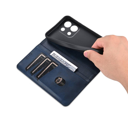 For OPPO Reno16 Pro 5G Global AZNS Magnetic Calf Texture Flip Leather Phone Case(Dark Blue)