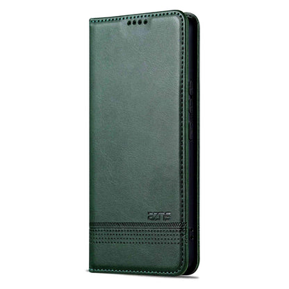 For OPPO Reno16 Pro 5G Global AZNS Magnetic Calf Texture Flip Leather Phone Case(Dark Green)