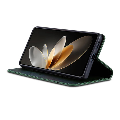 For OPPO Reno16 Pro 5G Global AZNS Magnetic Calf Texture Flip Leather Phone Case(Dark Green)