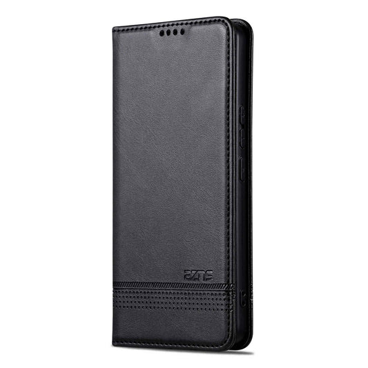 For OPPO Reno16 Pro 5G Global AZNS Magnetic Calf Texture Flip Leather Phone Case(Black)