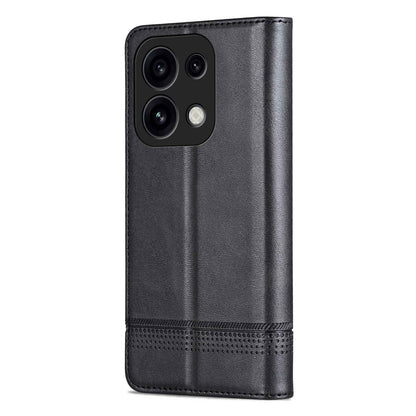 For OPPO Reno16 Pro 5G Global AZNS Magnetic Calf Texture Flip Leather Phone Case(Black)