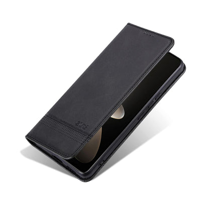 For OPPO Reno16 Pro 5G Global AZNS Magnetic Calf Texture Flip Leather Phone Case(Black)