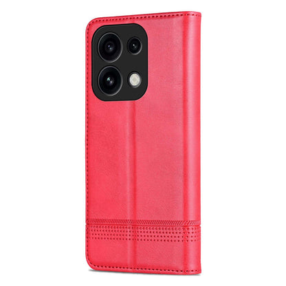 For OPPO Reno16 Pro 5G Global AZNS Magnetic Calf Texture Flip Leather Phone Case(Red)