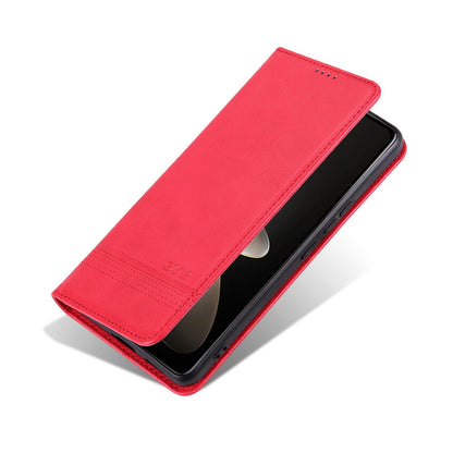 For OPPO Reno16 Pro 5G Global AZNS Magnetic Calf Texture Flip Leather Phone Case(Red)