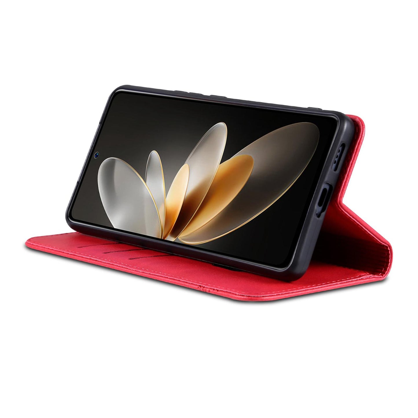 For OPPO Reno16 Pro 5G Global AZNS Magnetic Calf Texture Flip Leather Phone Case(Red)