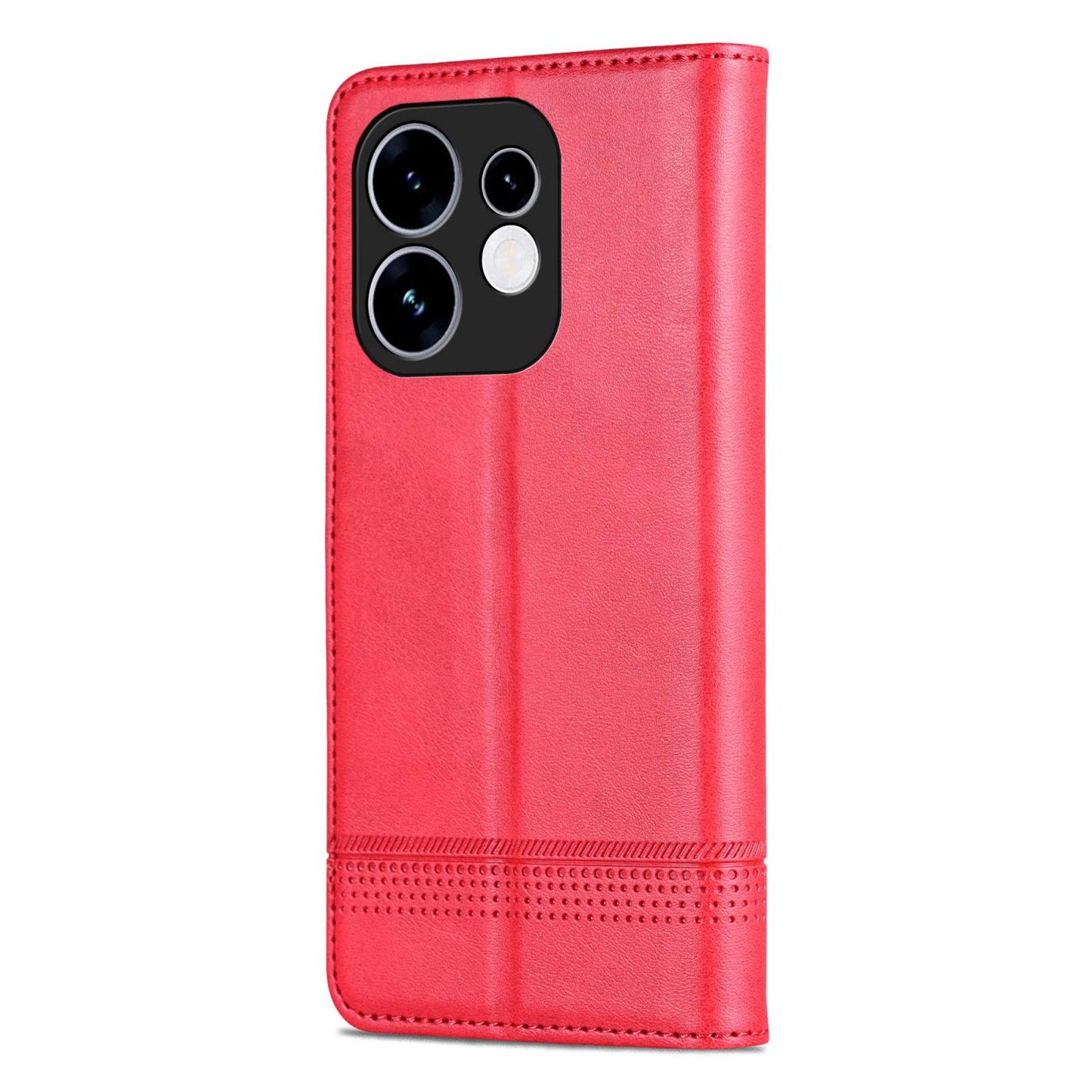For OPPO Reno16 5G Global AZNS Magnetic Calf Texture Flip Leather Phone Case(Red)