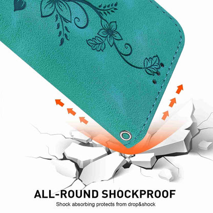 For OnePlus Nord 6 5G / Turbo 6 / Turbo 6V Lily Embossed Leather Phone Case - Green - EDA005239720A