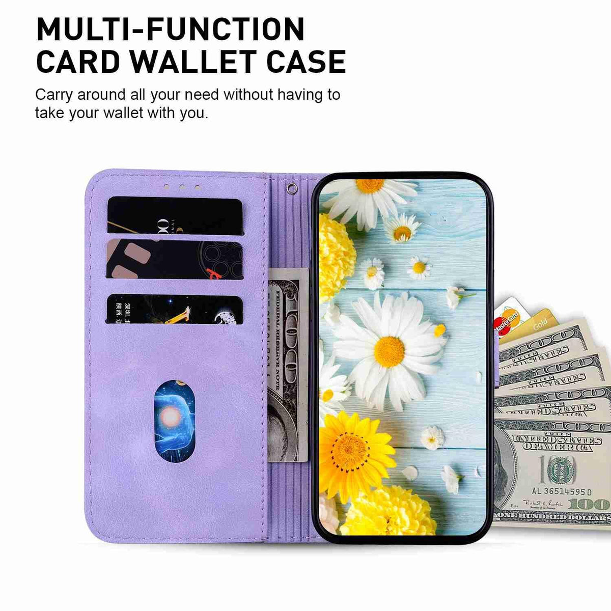 For OnePlus Nord 6 5G / Turbo 6 / Turbo 6V Lily Embossed Leather Phone Case - Purple - EDA005239720B