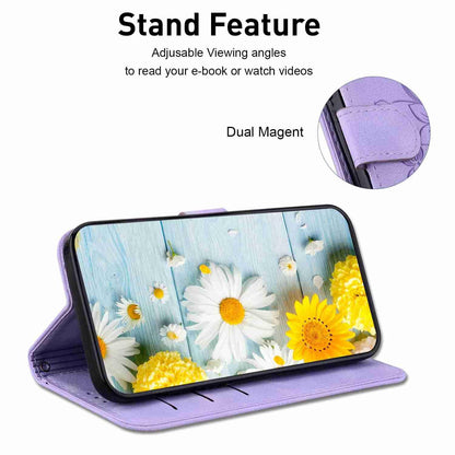 For OnePlus Nord 6 5G / Turbo 6 / Turbo 6V Lily Embossed Leather Phone Case - Purple - EDA005239720B