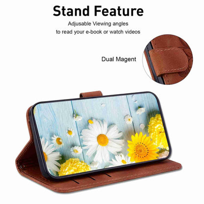 For OnePlus Nord 6 5G / Turbo 6 / Turbo 6V Lily Embossed Leather Phone Case - Brown - EDA005239720C