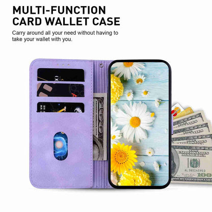 For OPPO A6c 4G Lily Embossed Leather Phone Case - Purple - EDA005255447B