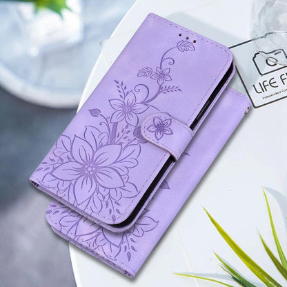 For OPPO Reno16 5G / Reno16 Pro 5G Global Lily Embossed Leather Phone Case - Purple - EDA005255448B