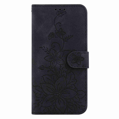 For OPPO Reno16 5G / Reno16 Pro 5G Global Lily Embossed Leather Phone Case - Black - EDA005255448F