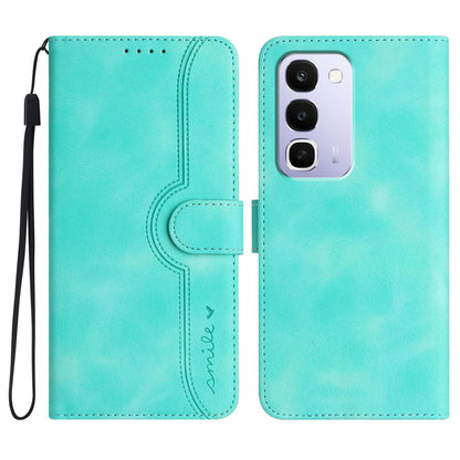 For Realme C100 4G Heart Pattern Skin Feel Leather Phone Case - Light Blue - EDA005258944C