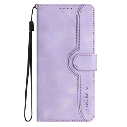 For Realme C100 4G Heart Pattern Skin Feel Leather Phone Case - Purple - EDA005258944E