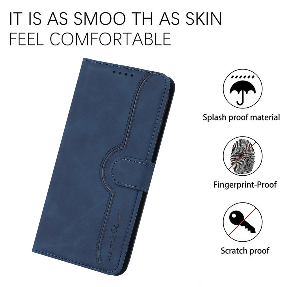 For Realme C100 4G Heart Pattern Skin Feel Leather Phone Case - Royal Blue - EDA005258944F