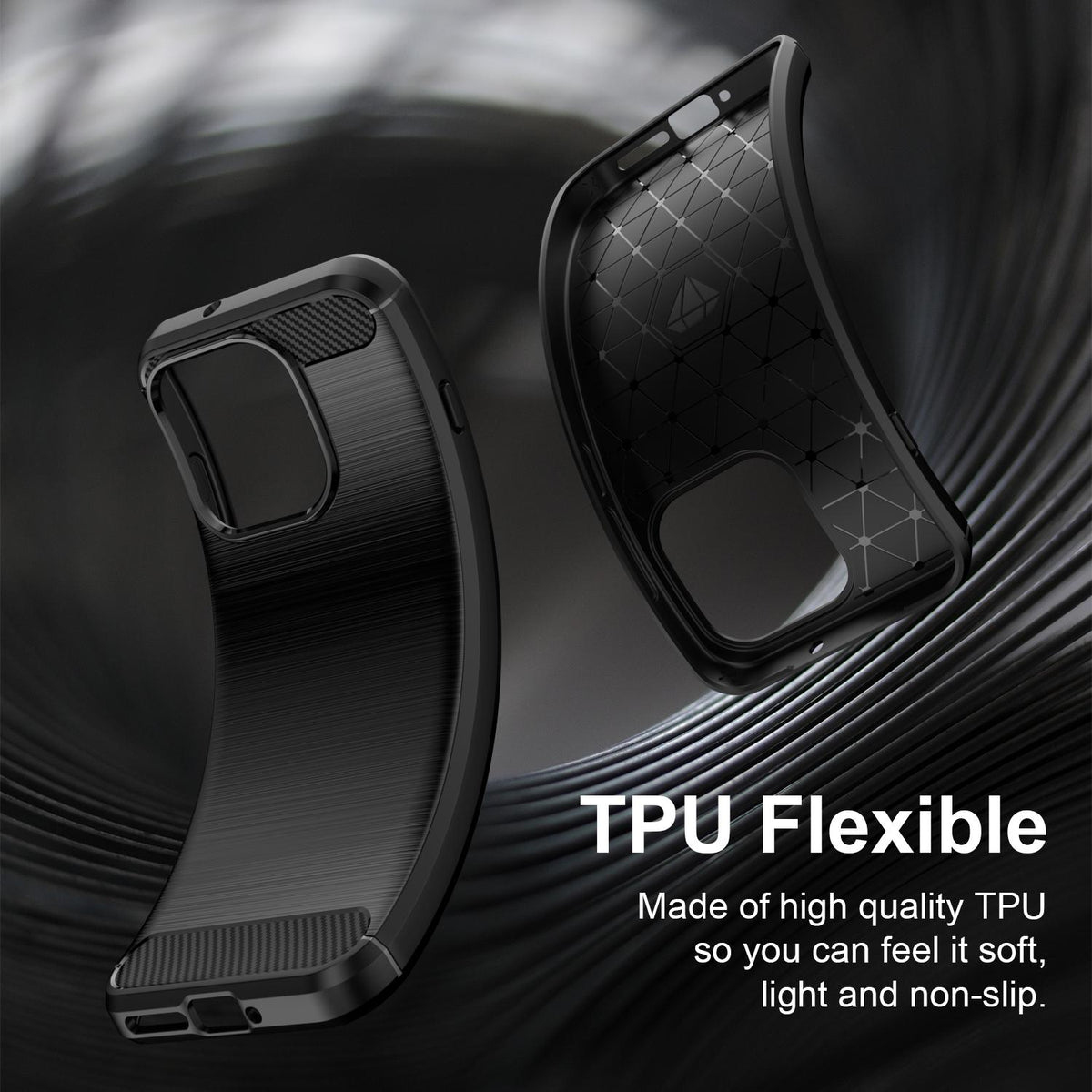For OPPO Reno16 5G Global Carbon Fiber Brushed Texture TPU Phone Case - Black - EDA005272642A