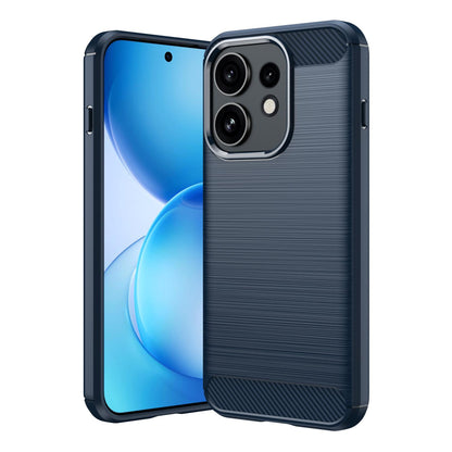 For OPPO Reno16 5G Global Carbon Fiber Brushed Texture TPU Phone Case - Blue - EDA005272642C