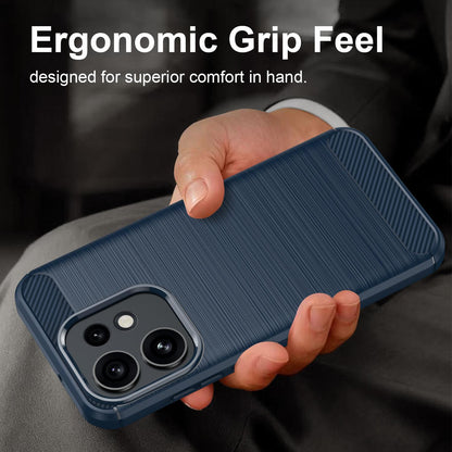 For OPPO Reno16 5G Global Carbon Fiber Brushed Texture TPU Phone Case - Blue - EDA005272642C
