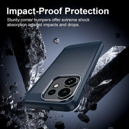 For OPPO Reno16 5G Global Carbon Fiber Brushed Texture TPU Phone Case - Blue - EDA005272642C