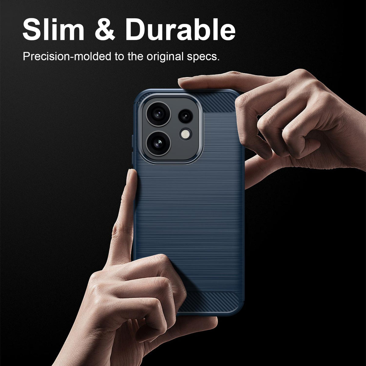 For OPPO Reno16 5G Global Carbon Fiber Brushed Texture TPU Phone Case - Blue - EDA005272642C