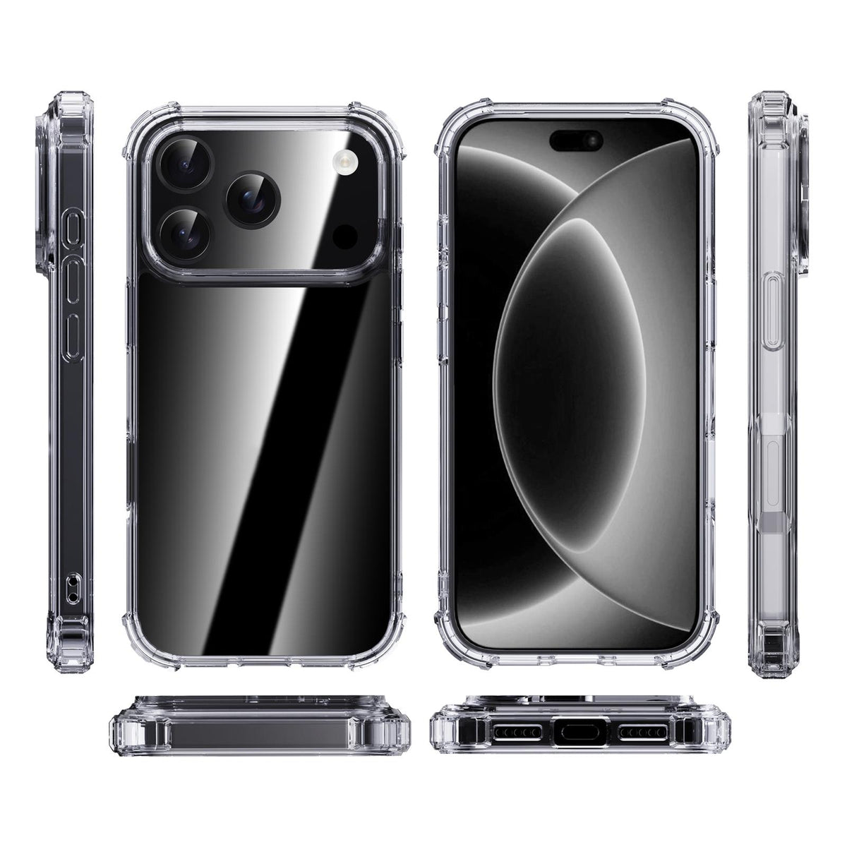 For iPhone 18 Pro / 17 Pro iPAKY Crystal Clear Series Shockproof PC + TPU Protective Phone Case - Transparent - EDA005286611A
