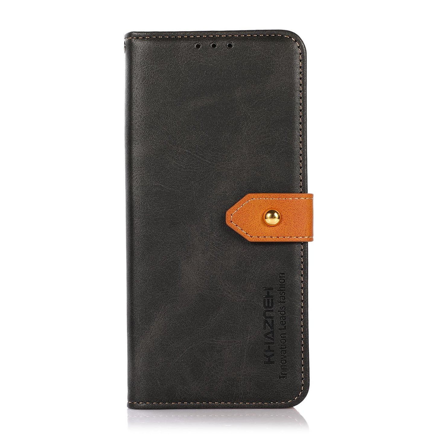 For Motorola Edge 70 Max 5G KHAZNEH Dual-color Cowhide Texture Flip Leather Phone Case(Black)