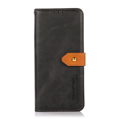 For Motorola Edge 70 Max 5G KHAZNEH Dual-color Cowhide Texture Flip Leather Phone Case(Black)