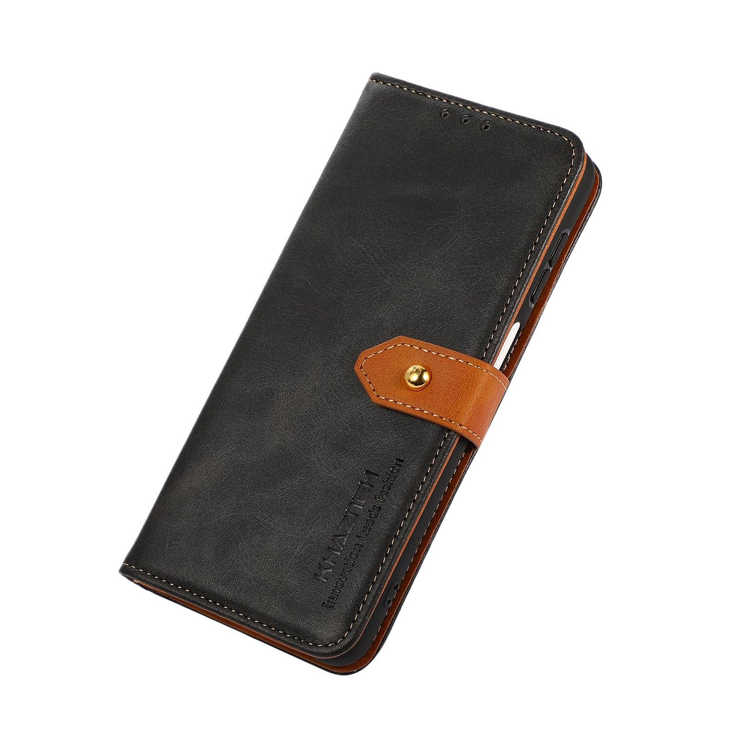 For Motorola Edge 70 Max 5G KHAZNEH Dual-color Cowhide Texture Flip Leather Phone Case(Black)